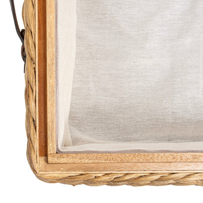 Contenitore portaoggetti sottoletto in giacinto/legno happimess con ruote e maniglie