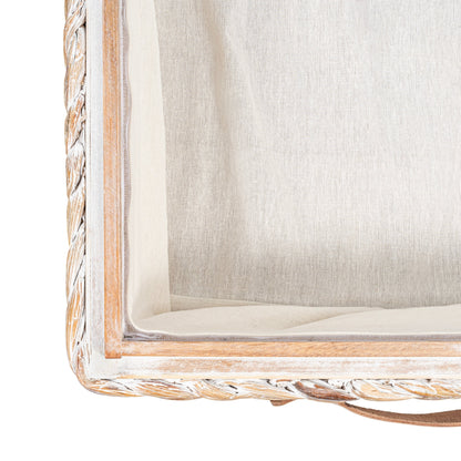 Contenitore portaoggetti sottoletto in giacinto/legno happimess con ruote e maniglie