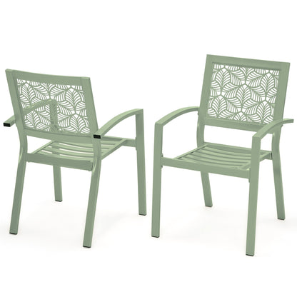 Set da esterno per patio, tavolo e sedie da bistrot in ferro resistenti alle intemperie, design floreale sul retro, salvaspazio (verde/blu/giallo/nero)
