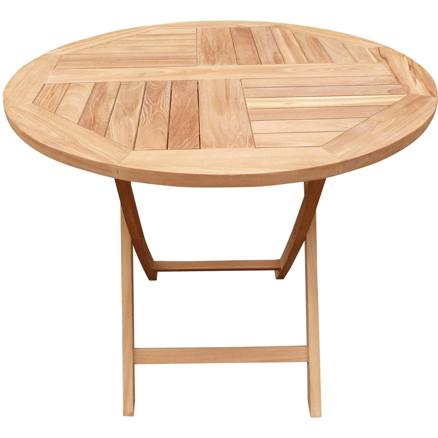 Seven Seas Teak, set da pranzo da bistrot per patio Long Beach in legno di teak, 3 pezzi, tavolo pieghevole rotondo da 36 pollici con 2 poltrone pieghevoli
