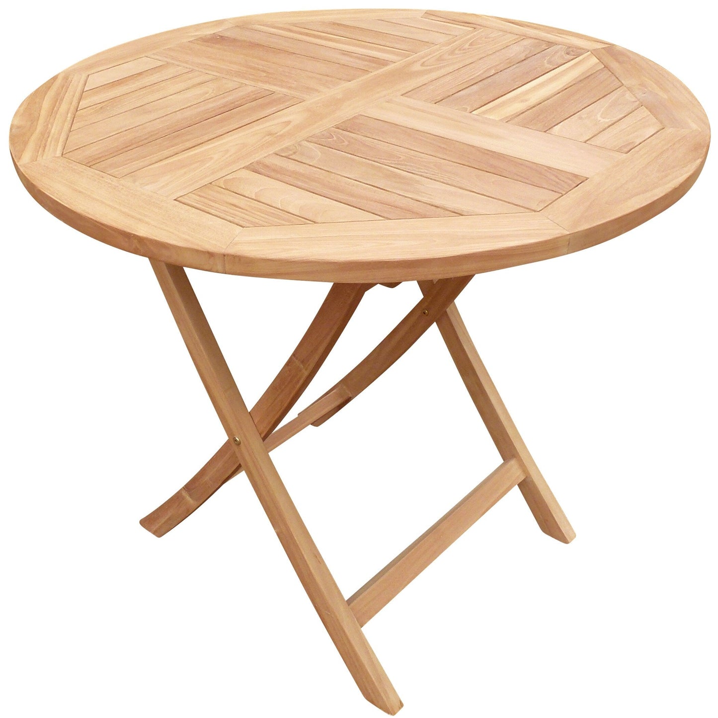 Seven Seas Teak, set da pranzo da bistrot per patio Long Beach in legno di teak, 3 pezzi, tavolo pieghevole rotondo da 36 pollici con 2 poltrone pieghevoli