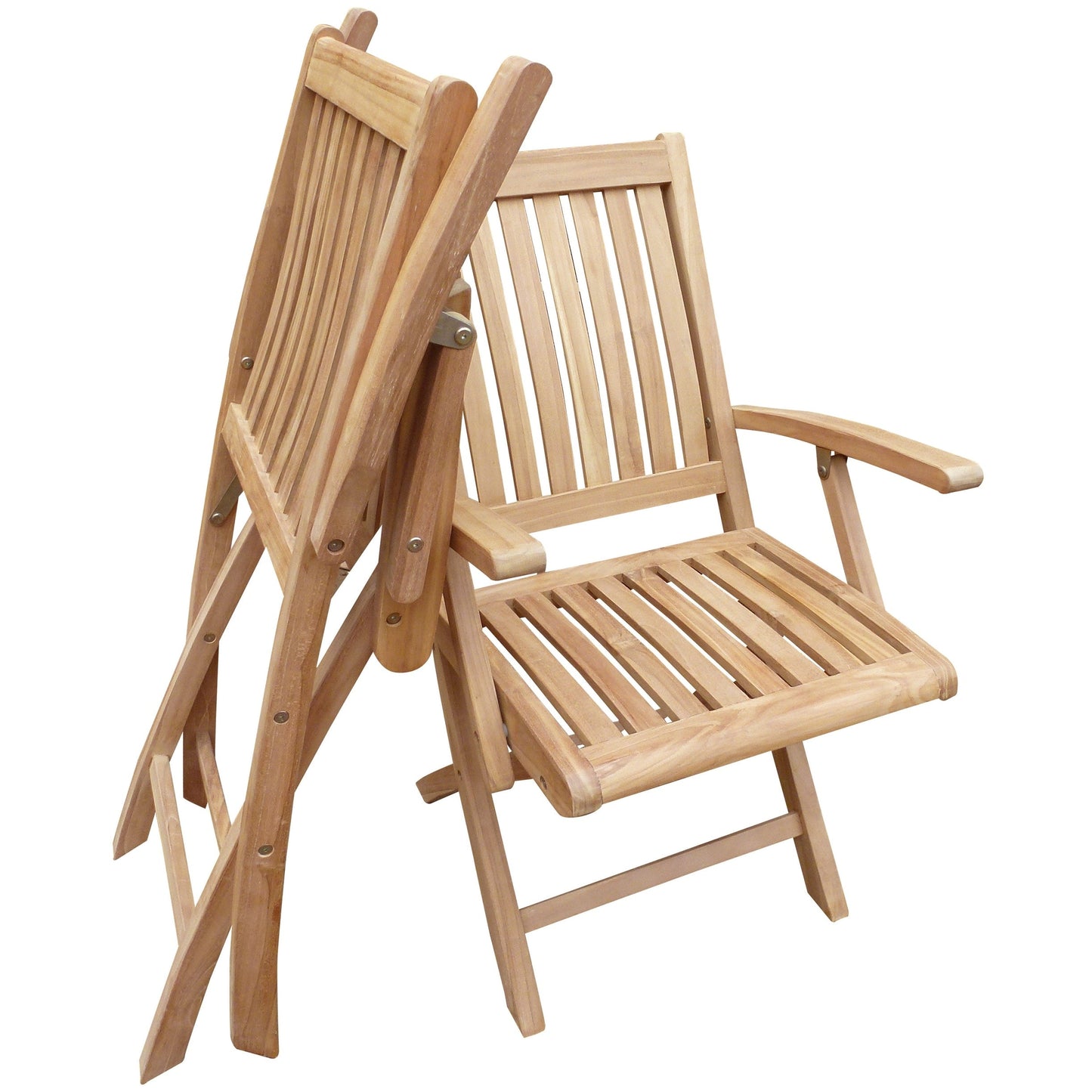 Seven Seas Teak, set da pranzo da bistrot per patio Long Beach in legno di teak, 3 pezzi, tavolo pieghevole rotondo da 36 pollici con 2 poltrone pieghevoli