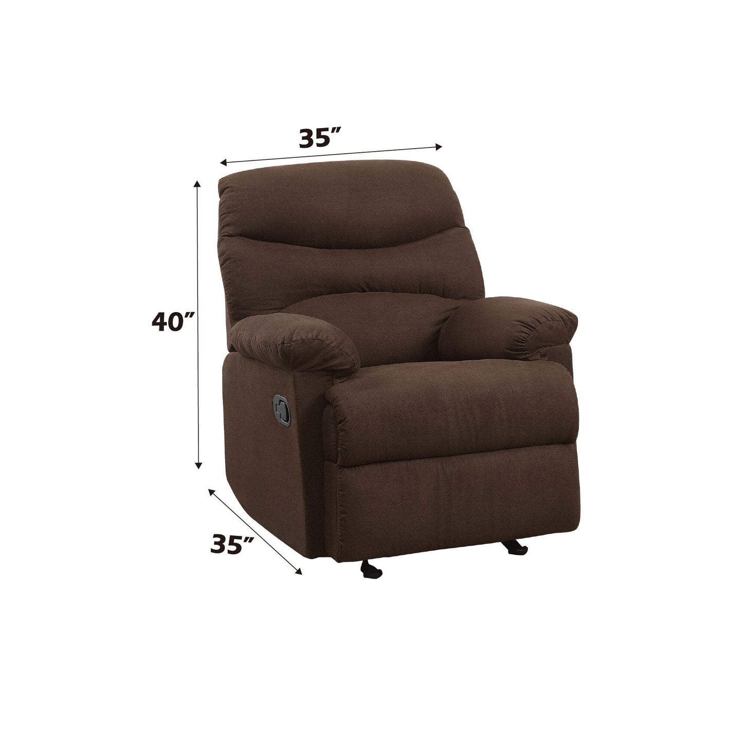 Poltrona reclinabile Motion Glider in microfibra color cioccolato
