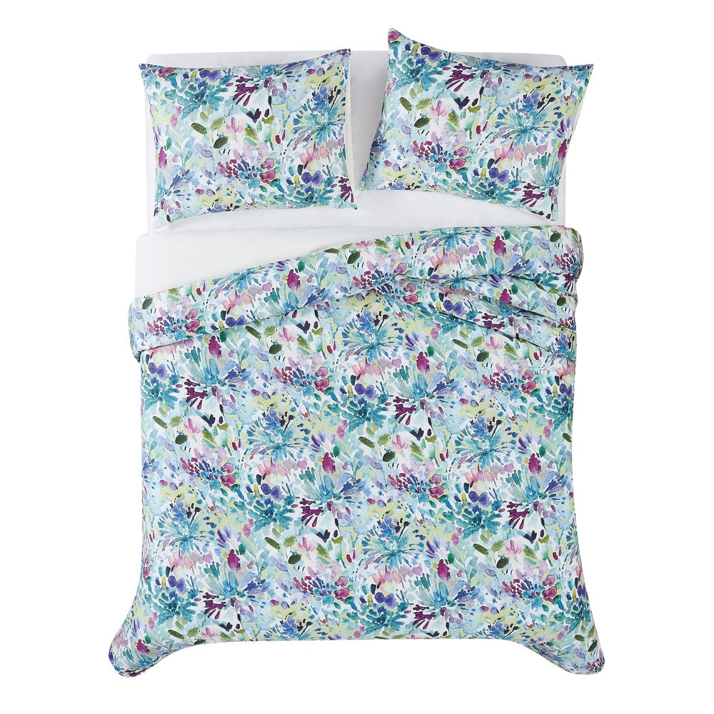 Set copripiumino da 3 pezzi Christian Siriano NY Dahlia Watercolor Floral