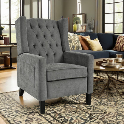 Christopher Knight Home - Poltrona reclinabile Isabella Manual WingBack con tavolo pieghevole e porte USB