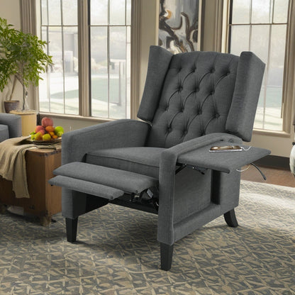 Christopher Knight Home - Poltrona reclinabile Isabella Manual WingBack con tavolo pieghevole e porte USB