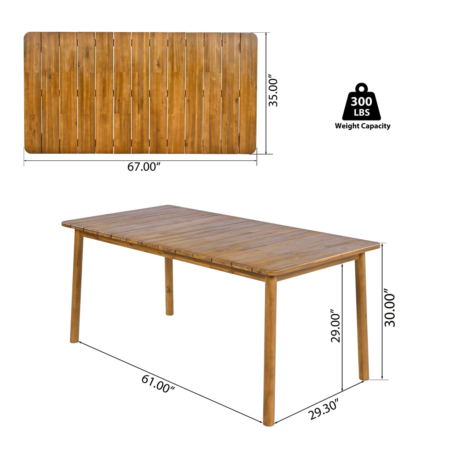 Christopher Knight Home - Set da pranzo per esterni Porter in legno di acacia, 7 pezzi