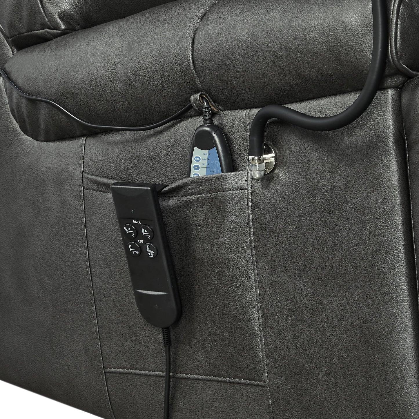 Christopher Knight Home - Poltrona reclinabile elettrica con doppio motore, massaggio, riscaldamento, portabicchieri e supporto regolabile per telefono