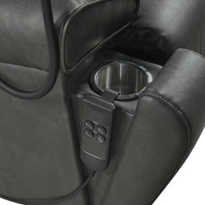 Christopher Knight Home - Poltrona reclinabile elettrica con doppio motore, massaggio, riscaldamento, portabicchieri e supporto regolabile per telefono
