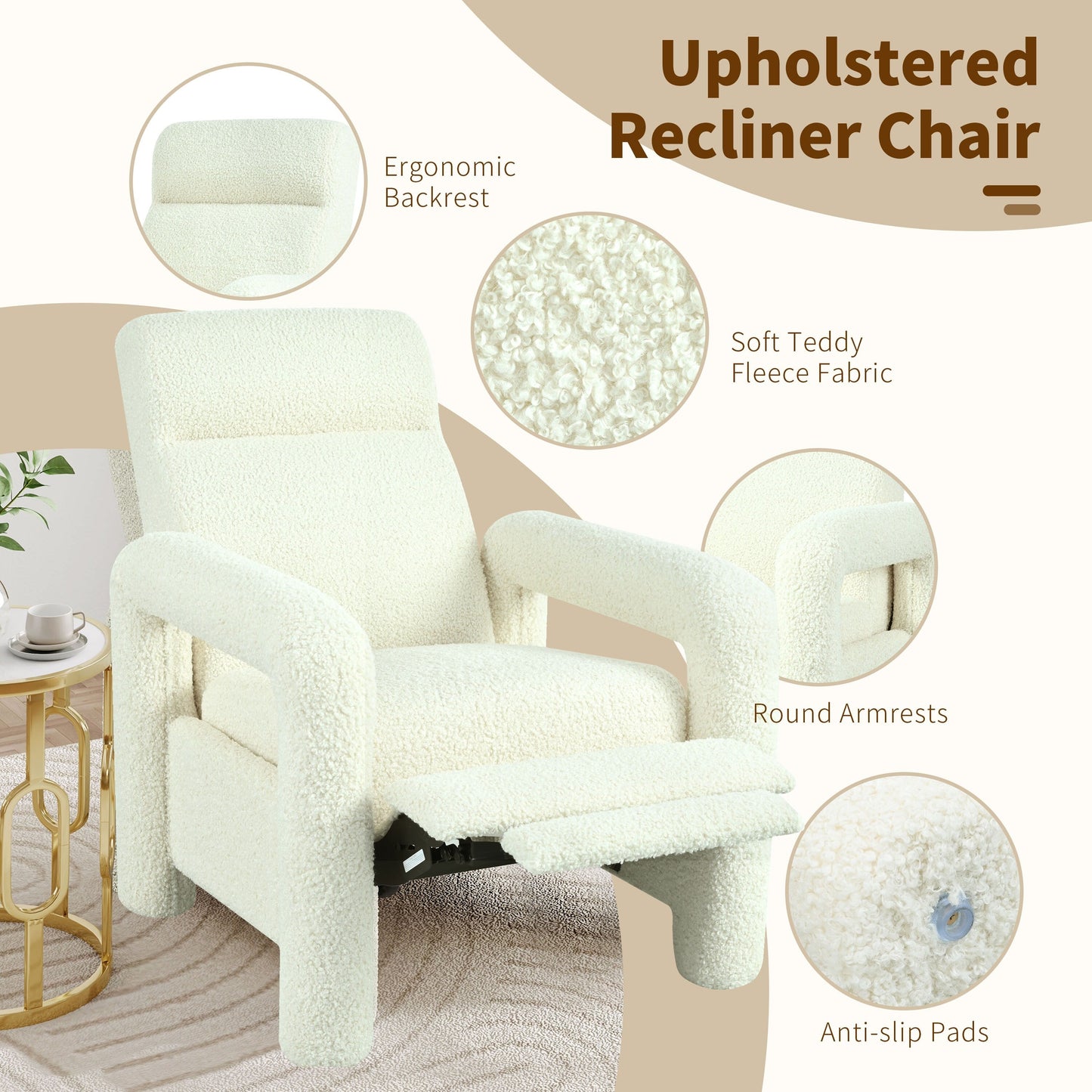 Christopher Knight Home - Poltrona reclinabile push-back con schienale regolabile