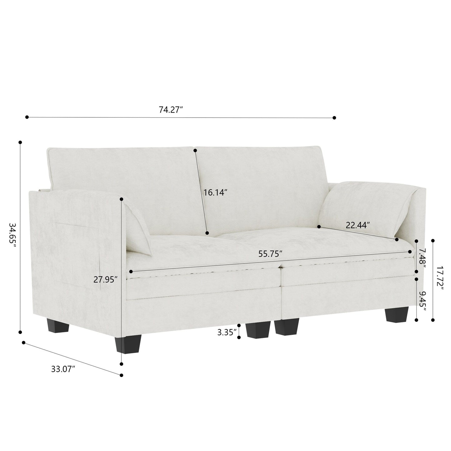 Christopher Knight Home - Divano a due posti Sophia in stile moderno di metà secolo