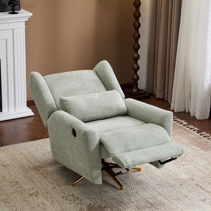 Christopher Knight Home - Poltrona reclinabile elettrica Starling con base in metallo dorato