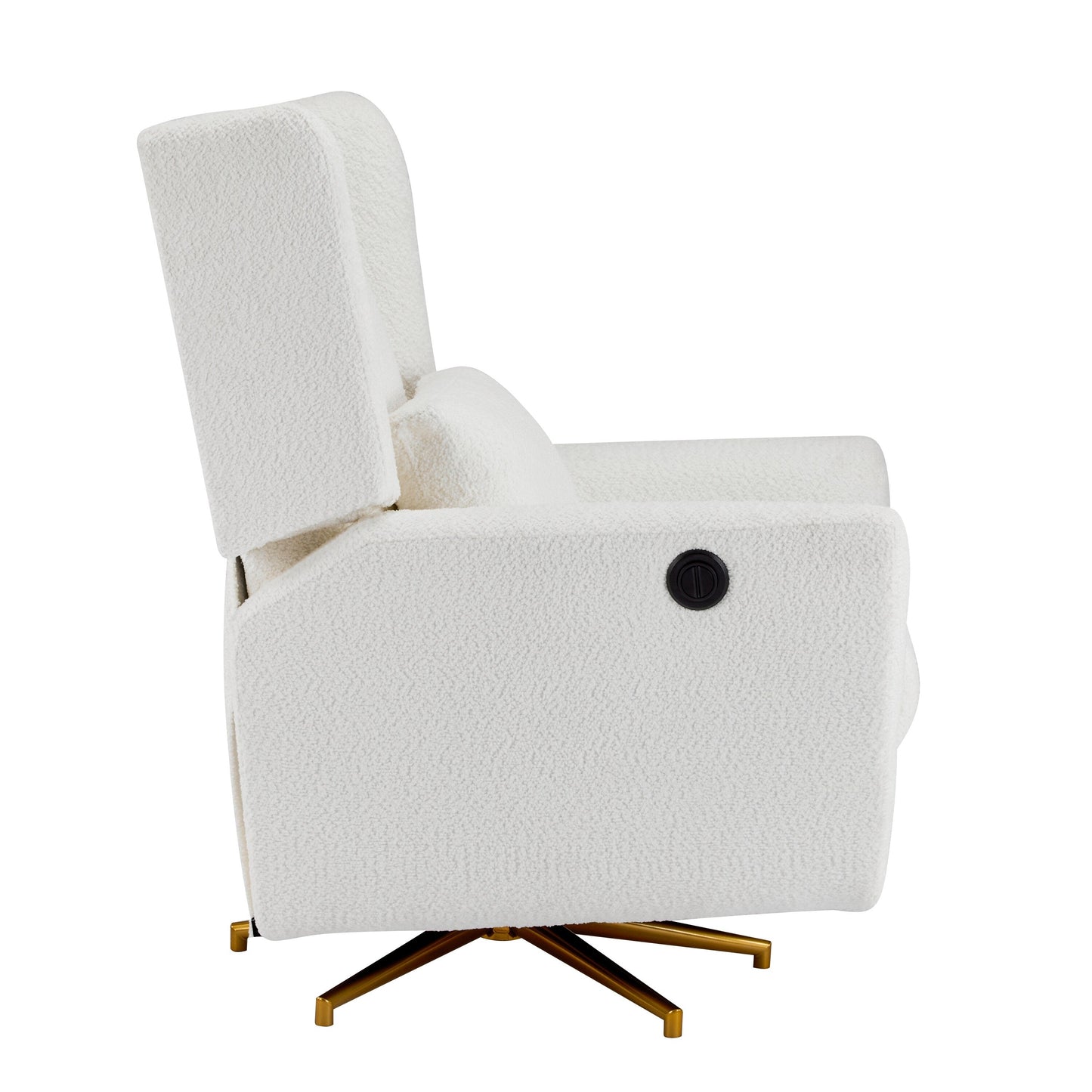 Christopher Knight Home - Poltrona reclinabile elettrica Starling con base in metallo dorato