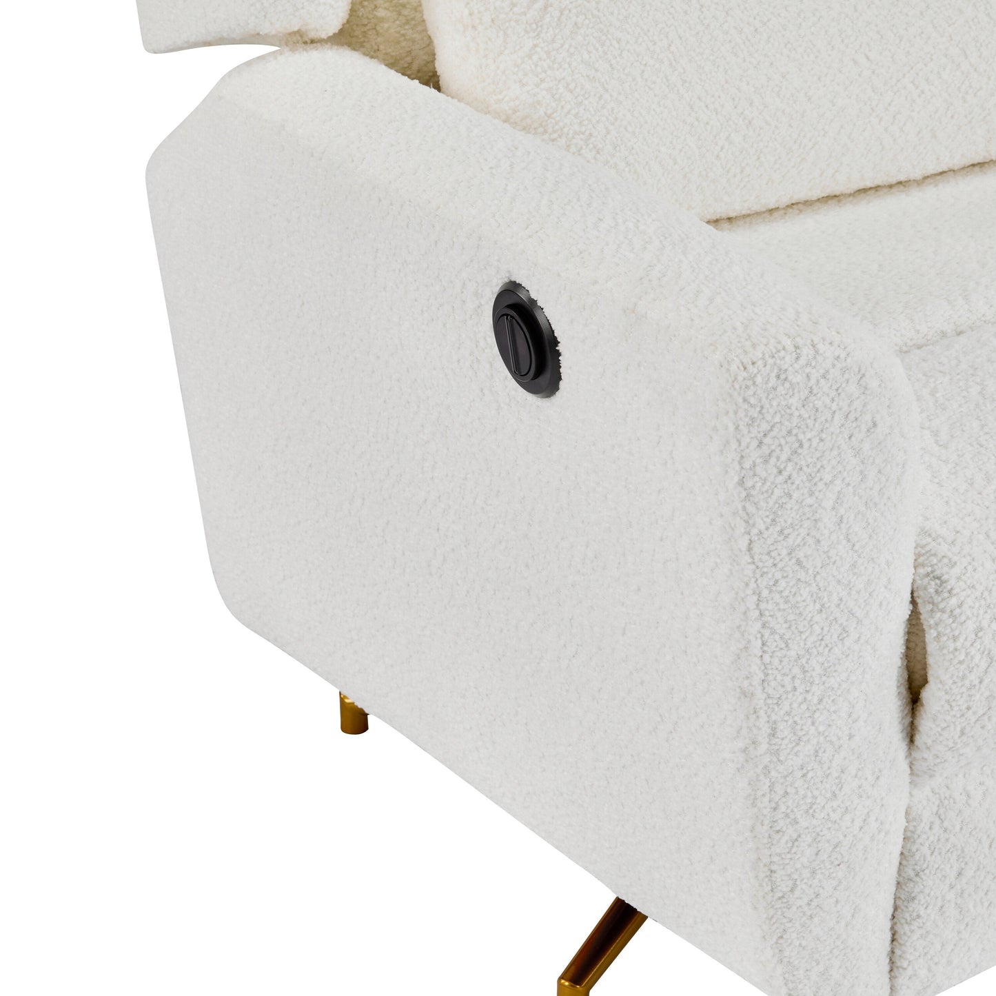 Christopher Knight Home - Poltrona reclinabile elettrica Starling con base in metallo dorato