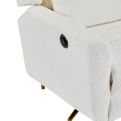 Christopher Knight Home - Poltrona reclinabile elettrica Starling con base in metallo dorato