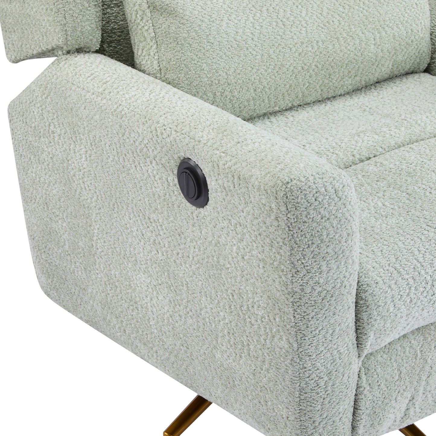 Christopher Knight Home - Poltrona reclinabile elettrica Starling con base in metallo dorato