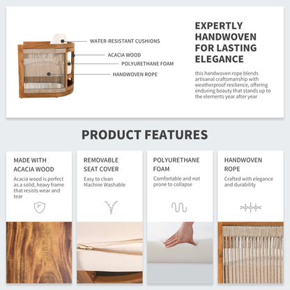 Christopher Knight Home - Set da conversazione per esterni Sophia in legno di acacia, 4 pezzi