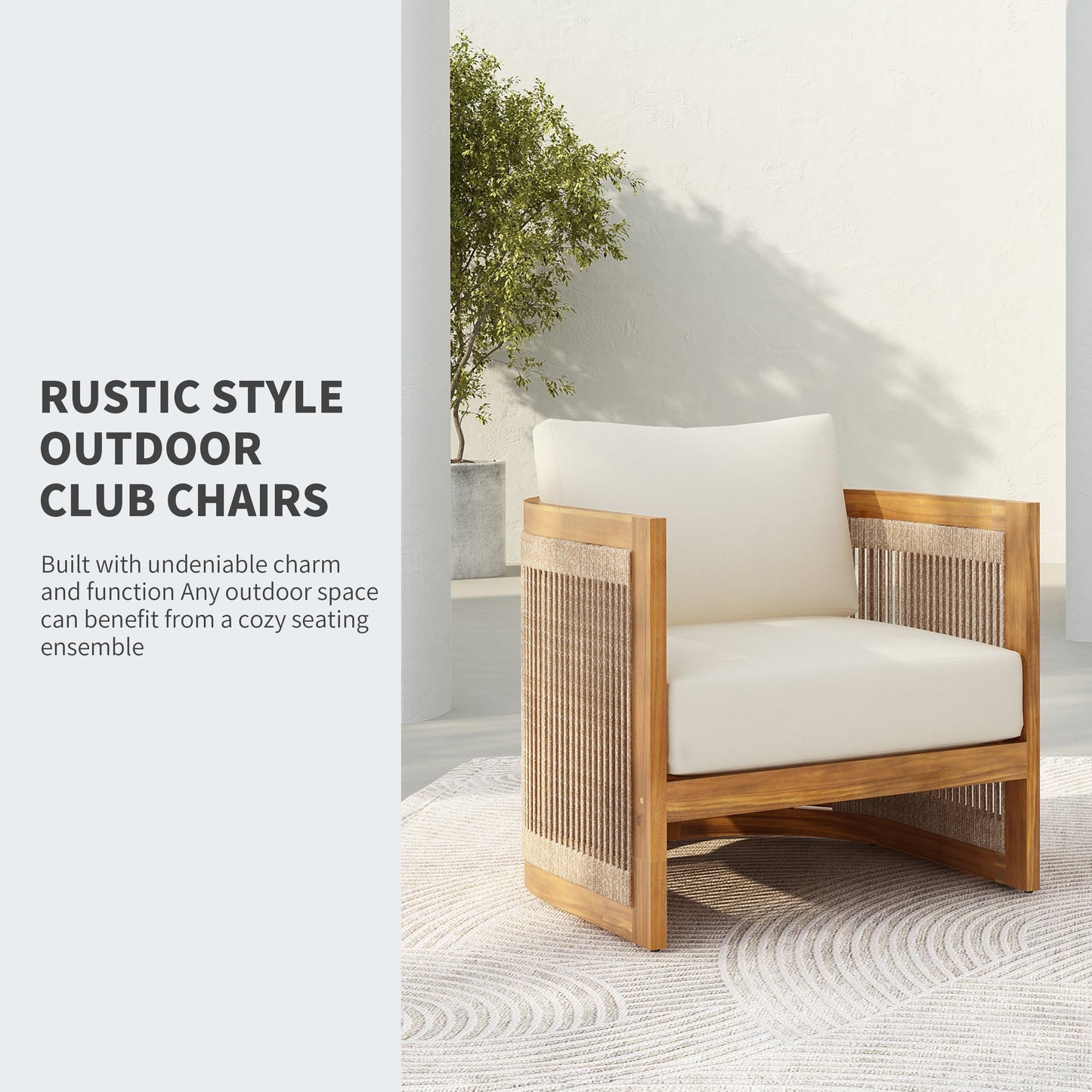 Christopher Knight Home - Set da conversazione per esterni Sophia in legno di acacia, 4 pezzi