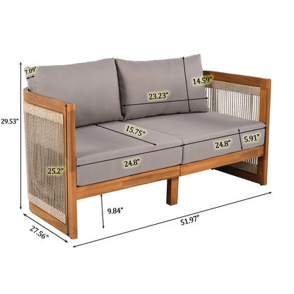 Christopher Knight Home - Set da conversazione per esterni Sophia in legno di acacia, 4 pezzi