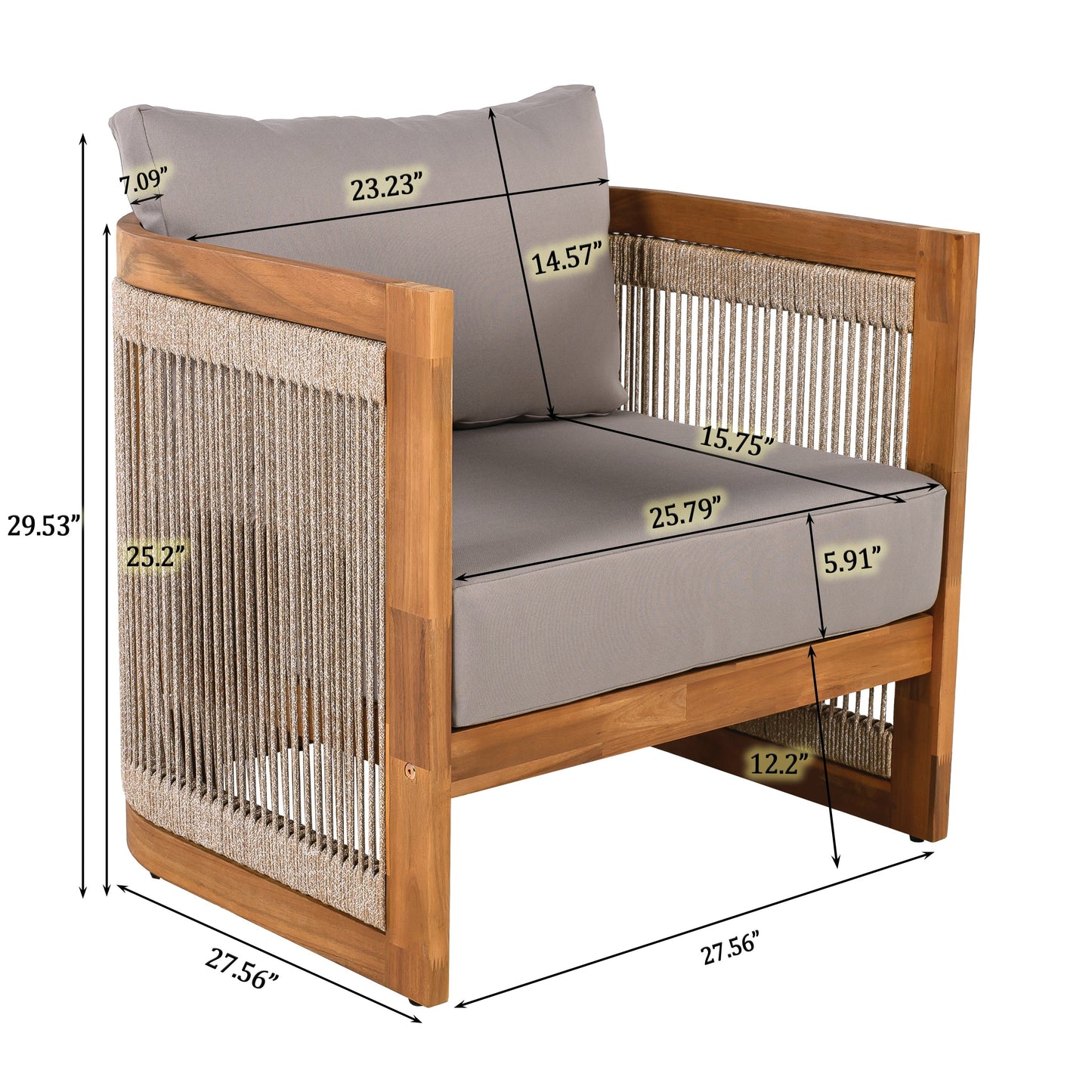 Christopher Knight Home - Set da conversazione per esterni Sophia in legno di acacia, 4 pezzi