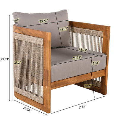 Christopher Knight Home - Set da conversazione per esterni Sophia in legno di acacia, 4 pezzi