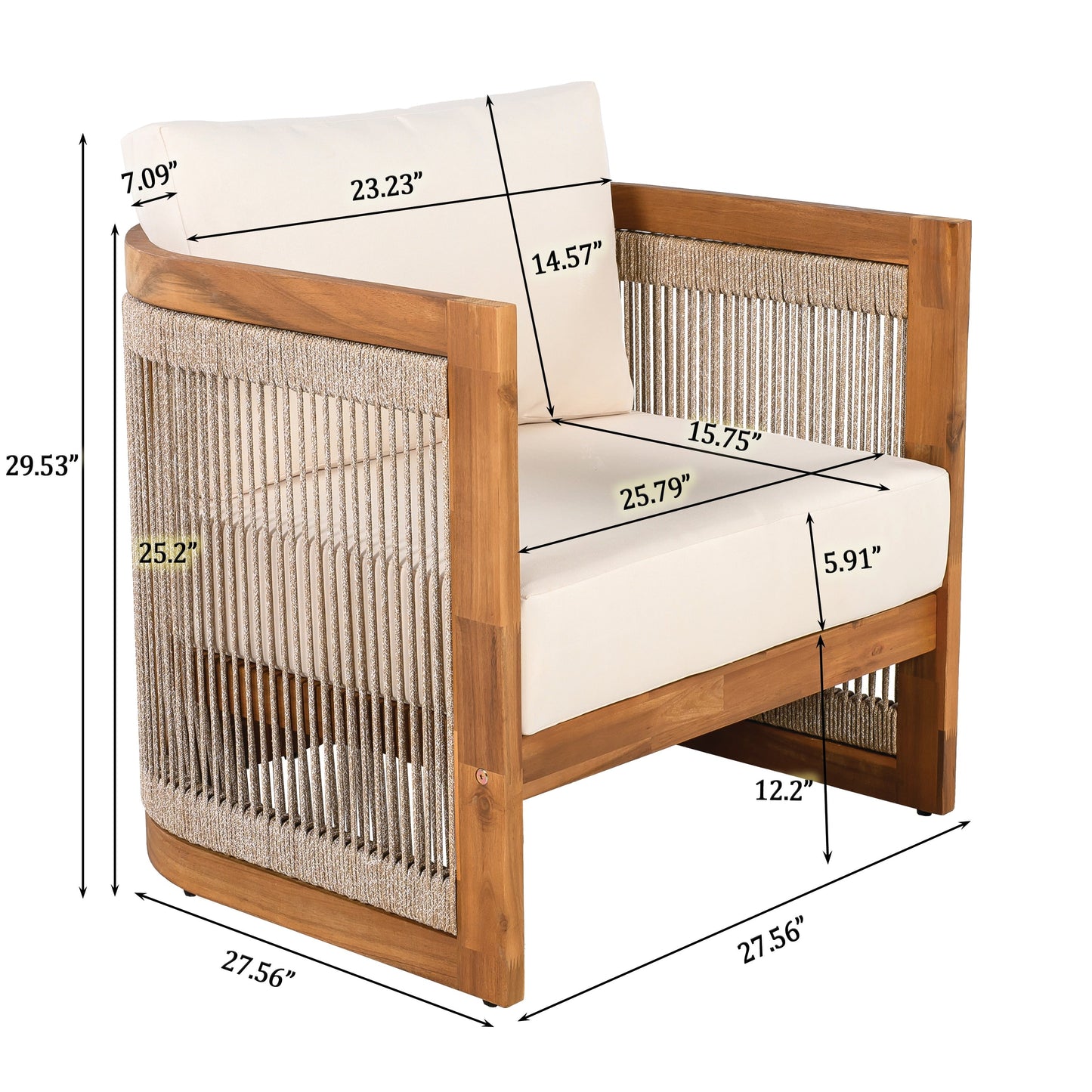 Christopher Knight Home - Set da conversazione per esterni Sophia in legno di acacia, 4 pezzi