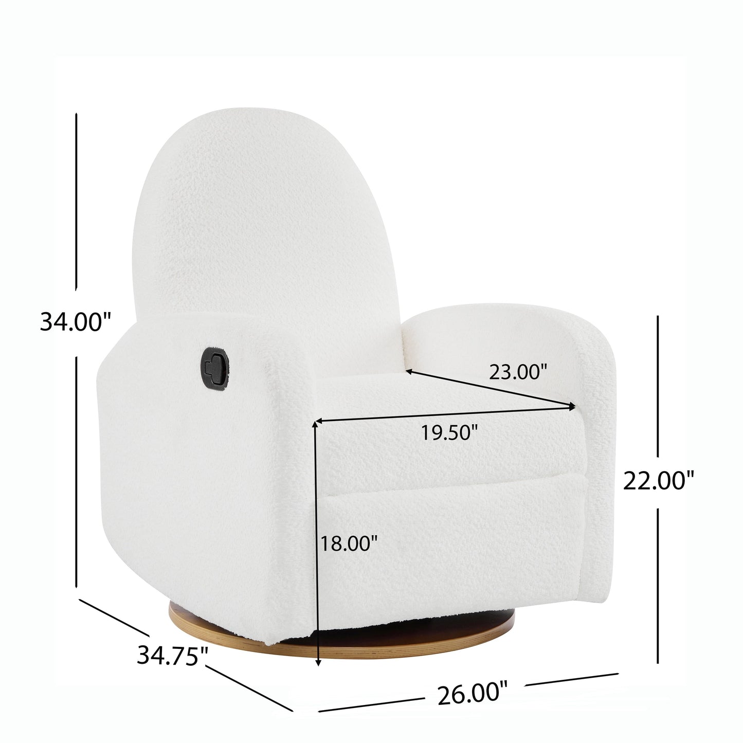 Poltrona reclinabile girevole e scorrevole Christopher Knight Home 360 ​​Boucle