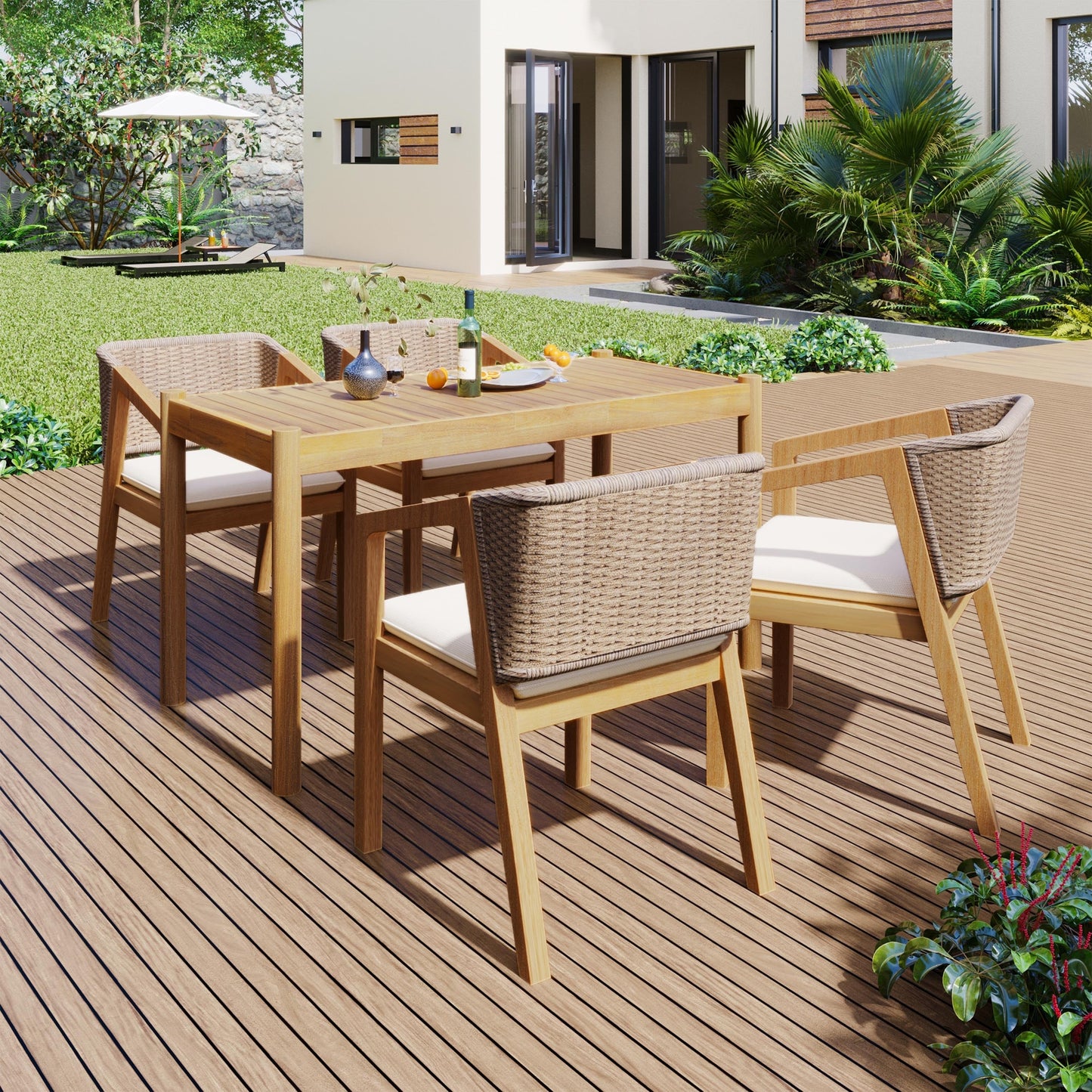 Christopher Knight Home Set da pranzo per patio da 5 pezzi