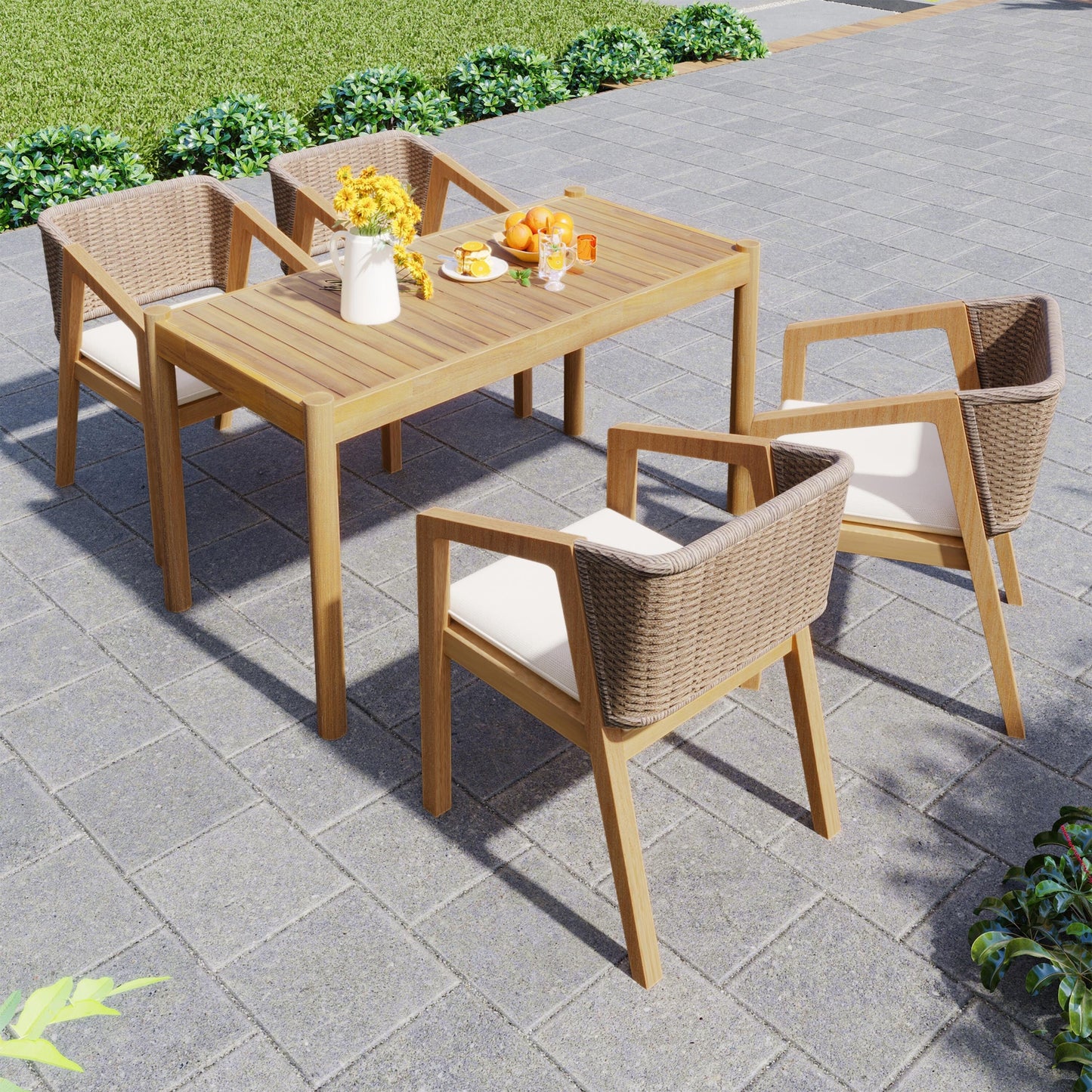 Christopher Knight Home Set da pranzo per patio da 5 pezzi