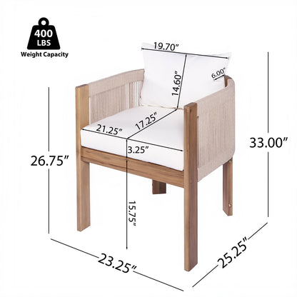 Christopher Knight Home-Benjamin Set da pranzo per esterni in legno di acacia da 7 pezzi
