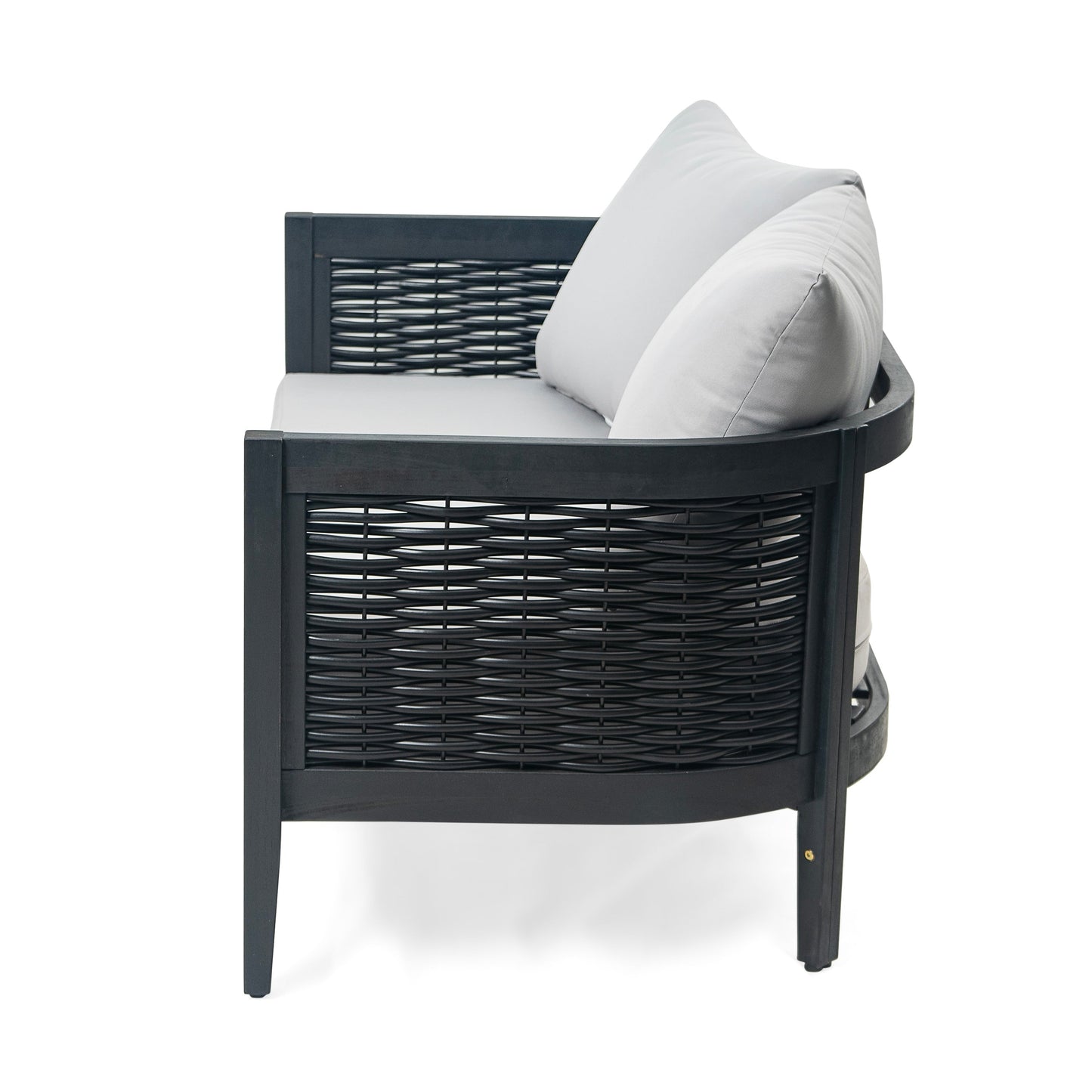 Christopher Knight Home Burchett, set di divani e tavolini da esterno in legno di acacia con cuscini Sunbrella opzionali