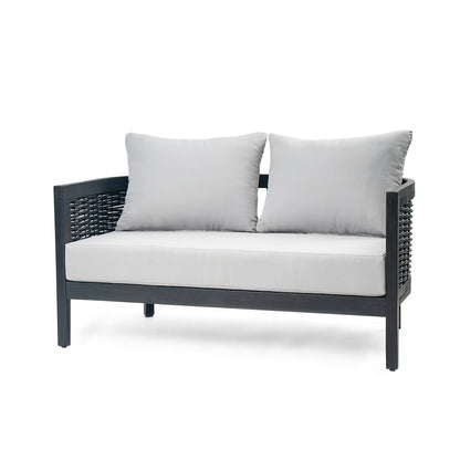 Christopher Knight Home Burchett, set di divani e tavolini da esterno in legno di acacia con cuscini Sunbrella opzionali