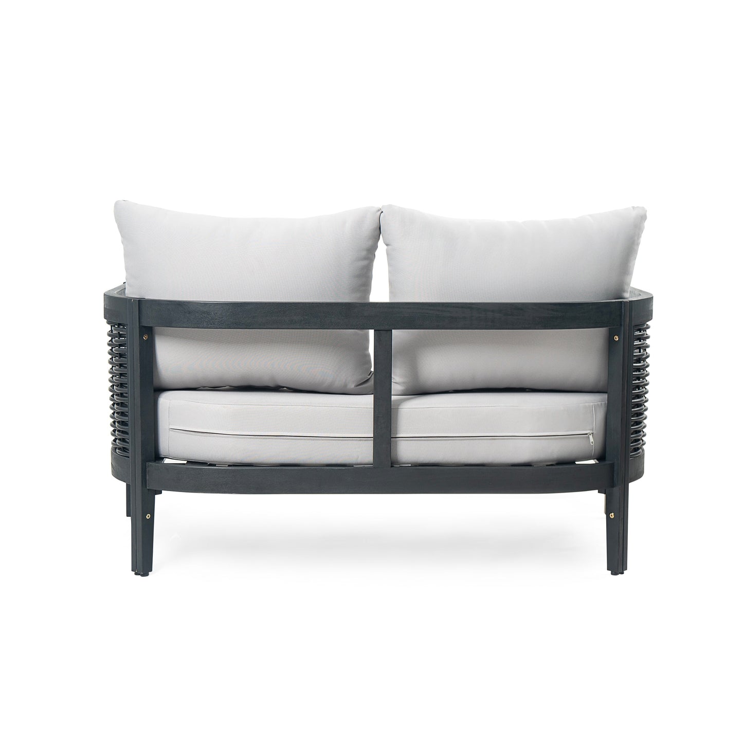 Christopher Knight Home Burchett, set di divani e tavolini da esterno in legno di acacia con cuscini Sunbrella opzionali