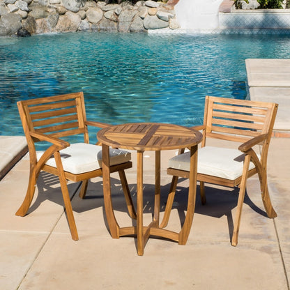 Set da bistrot in legno da esterno Coronado da 3 pezzi di Christopher Knight Home - N/D