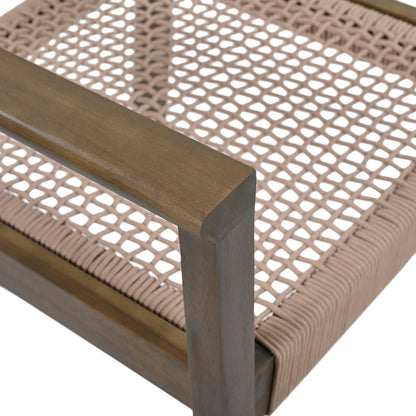 Set da pranzo da esterno Christopher Knight Home con tavolo rotondo da 5 pezzi e sedie in corda