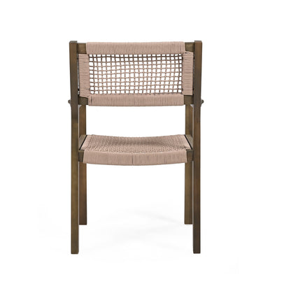 Set da pranzo da esterno Christopher Knight Home con tavolo rotondo da 5 pezzi e sedie in corda