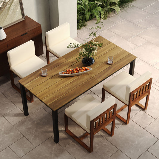 Christopher Knight Home Outdoor Set da pranzo rustico in legno di acacia da 5 pezzi
