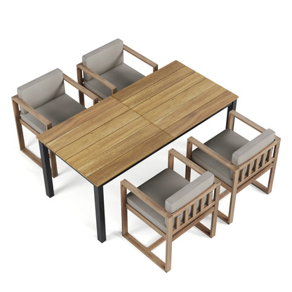 Christopher Knight Home Outdoor Set da pranzo rustico in legno di acacia da 5 pezzi