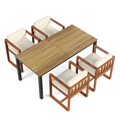 Christopher Knight Home Outdoor Set da pranzo rustico in legno di acacia da 5 pezzi