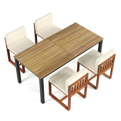 Christopher Knight Home Outdoor Set da pranzo rustico in legno di acacia da 5 pezzi