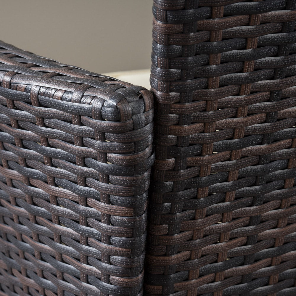 Set da pranzo in vimini multi-marrone da 5 pezzi Rodgers Outdoor con cuscini di Christopher Knight Home