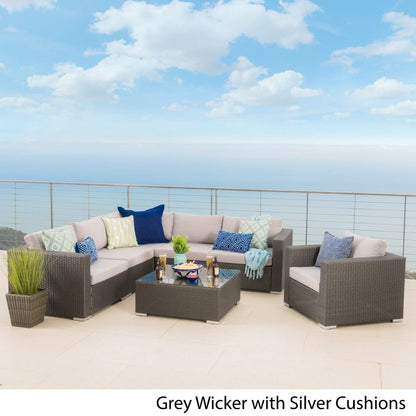 Christopher Knight Home Santa Rosa Outdoor Set di 7 sedute in vimini componibili