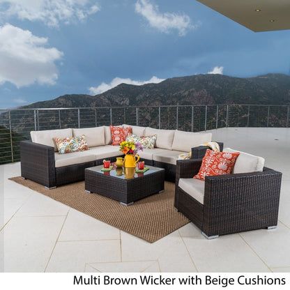 Christopher Knight Home Santa Rosa Outdoor Set di 7 sedute in vimini componibili