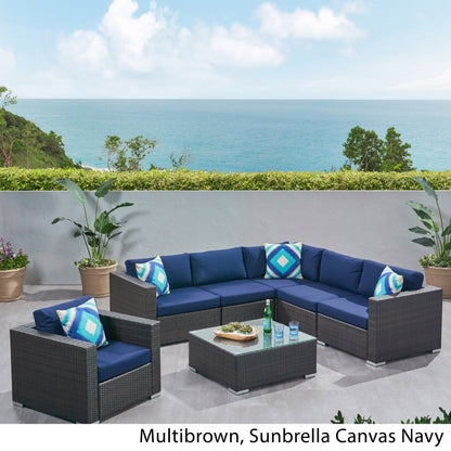 Christopher Knight Home Santa Rosa Outdoor Set di 7 sedute in vimini componibili