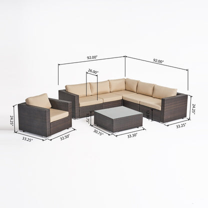 Christopher Knight Home Santa Rosa Outdoor Set di 7 sedute in vimini componibili