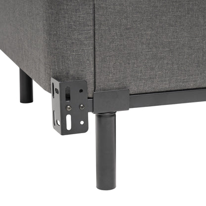 Chuck King Size Foundation per materasso, 7 pollici, rivestimento in tessuto, legno