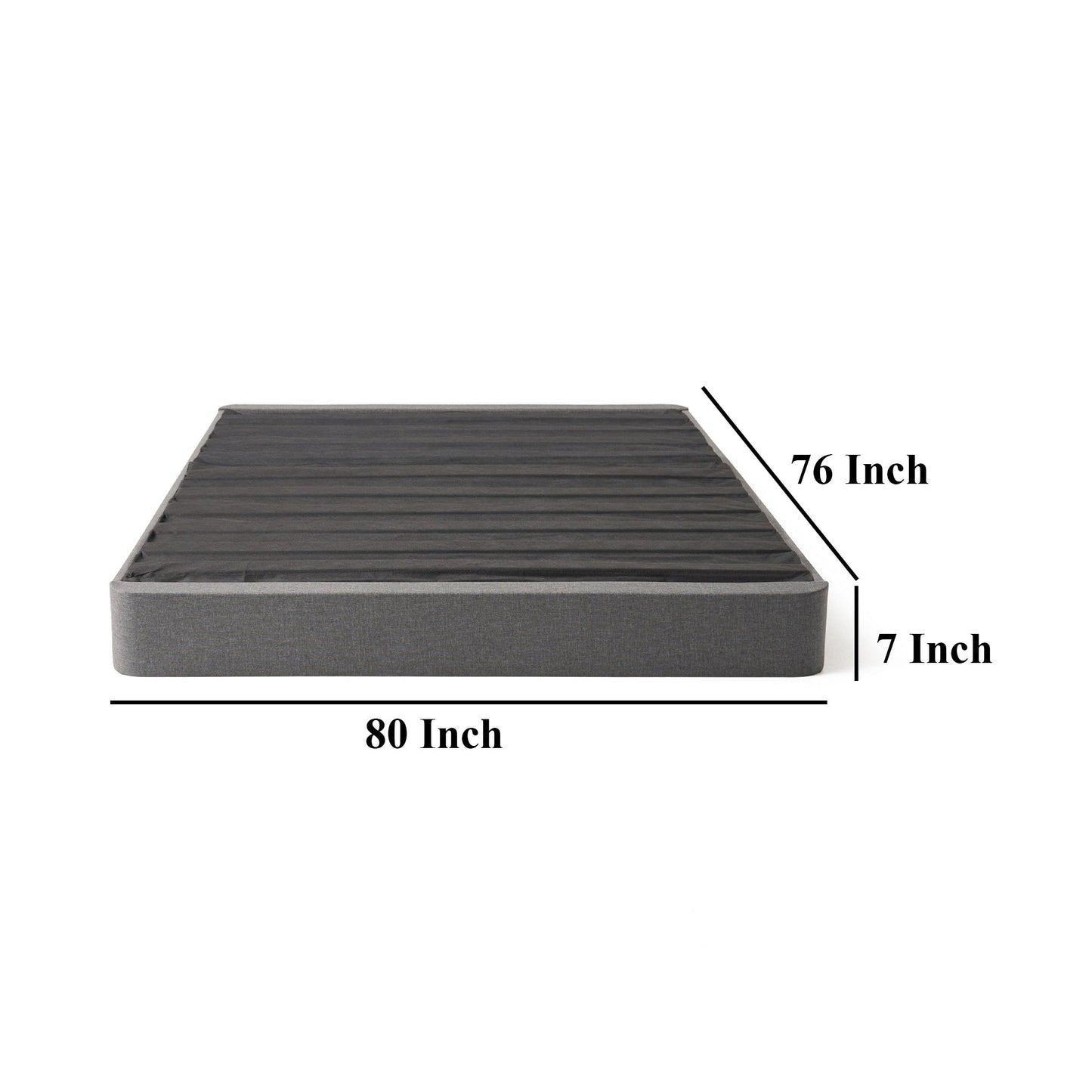 Chuck King Size Foundation per materasso, 7 pollici, rivestimento in tessuto, legno