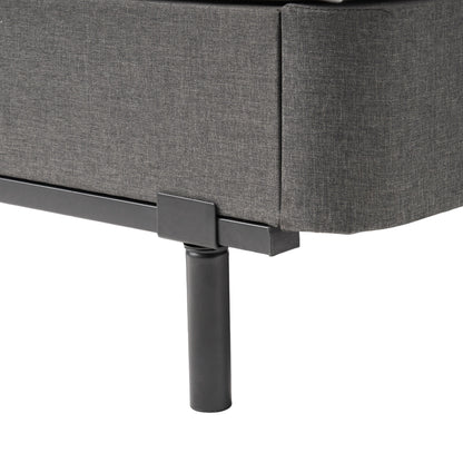 Chuck King Size Foundation per materasso, 7 pollici, rivestimento in tessuto, legno