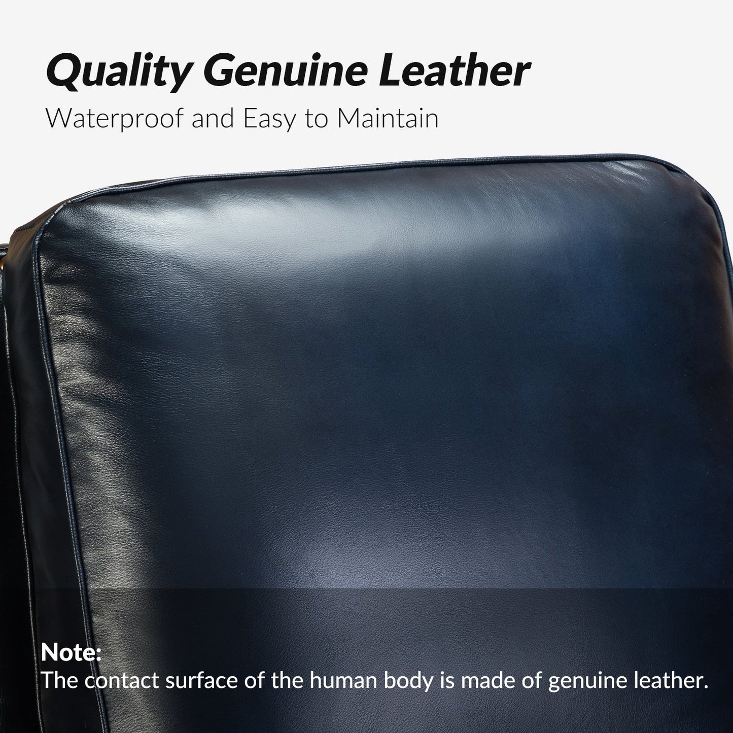 Poltrona reclinabile moderna in vera pelle con finiture a borchie in stile Cigar di HULALA HOME