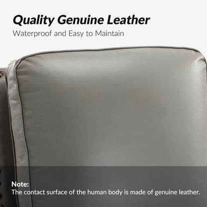 Poltrona reclinabile moderna in vera pelle con finiture a borchie in stile Cigar di HULALA HOME